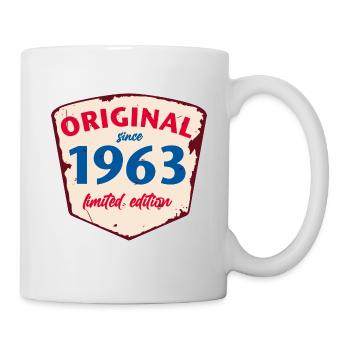 1963 Blechschild - limeted edition - Vintage - Tasse - Weiß - Rechts