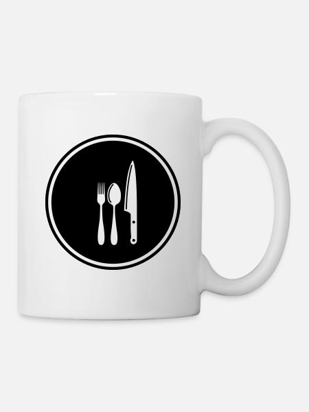 Couverts à la fourchette - Mug blanc - blanc