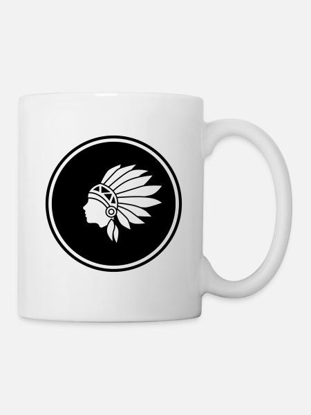 Tête indienne - Mug blanc - blanc