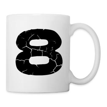 8 Zahl Trikot - Tasse - Weiß - Rechts