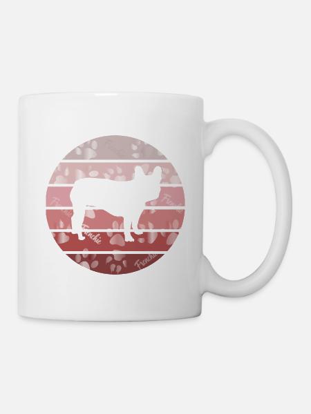 Frenchie, Hunde, Bully, Französische Bulldogge - Tasse - Weiß
