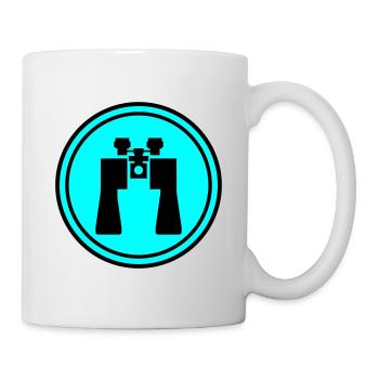 Icône de jumelles - Mug blanc - blanc - Droite