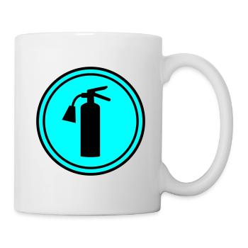 Symbole d’extincteur - Mug blanc - blanc - Droite