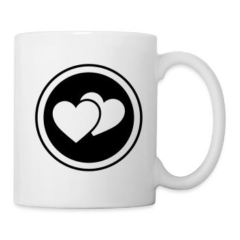 Herzen Symbol - Tasse - Weiß - Rechts