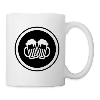 Bierglas Symbol - Tasse - Weiß - Rechts