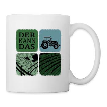 Traktorfahrer Traktor kann das Erntezeit - Tasse - Weiß - Rechts