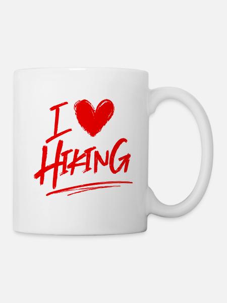 Ich liebe Hiking - Tasse - Weiß