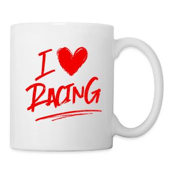 Ich liebe Rennen - Tasse - Weiß - Rechts
