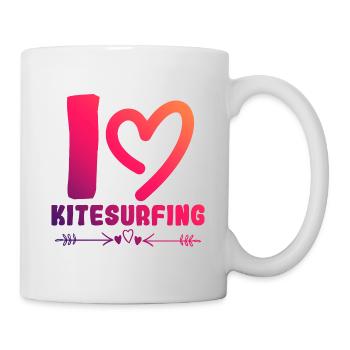 I love kitesurfing - Mug - white - Right