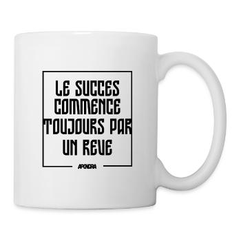 Le succes commence par un rêve - Mug blanc - blanc - Droite