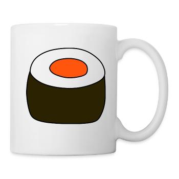 Nigiri,Lachs,Fisch, Reis, Japan Küche - Tasse - Weiß - Rechts