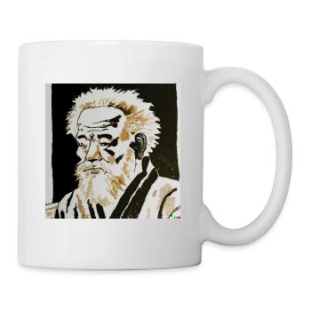 Portrait Erich Kästner Old Japanese Woodblock - Tasse - Weiß - Rechts
