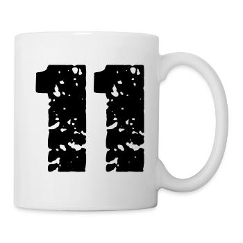 11 Zahl Trikot - Tasse - Weiß - Rechts