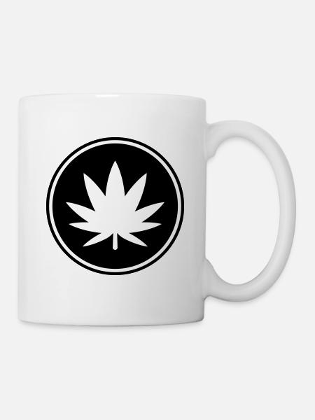 Hanf Blatt Icon - Tasse - Weiß