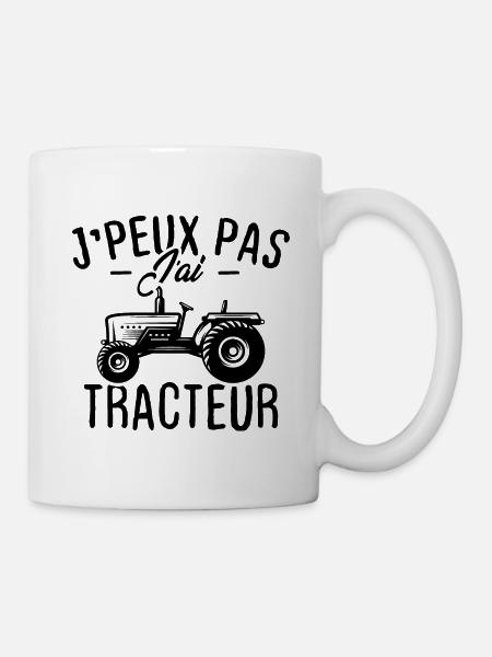 J'peux pas j'ai tracteur - Mug blanc - blanc