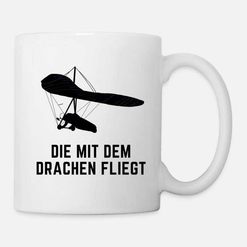 Die mit dem Drachen fliegt - Tasse - Weiß