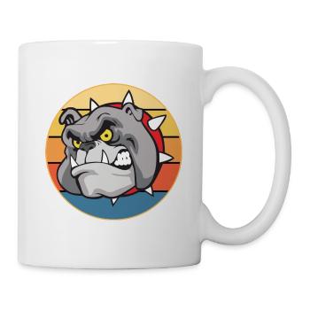 Bulldogge Hunderasse Vintage Retro Sonnenuntergang - Tasse - Weiß - Rechts