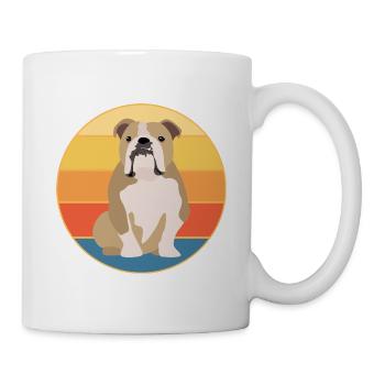 Bulldog Dog Breed Vintage Retro Sunset - Mug - white - Right