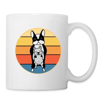 French Bulldog Dog Breed Vintage Retro Sunset - Mug - white - Right