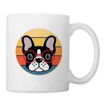 French Bulldog Dog Breed Vintage Retro Sunset - Mug - white - Right