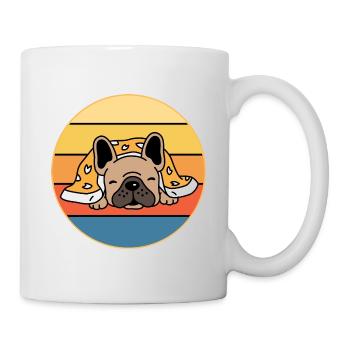 Français Bulldog Dog Breed Vintage Retro Sunset - Mug blanc - blanc - Droite