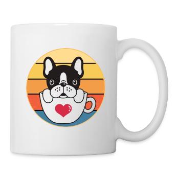 Français Bulldog Dog Breed Vintage Retro Sunset - Mug blanc - blanc - Droite