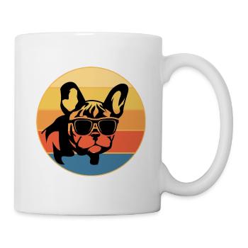 French Bulldog Dog Breed Vintage Retro Sunset - Mug - white - Right