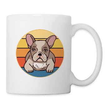 French Bulldog Dog Breed Vintage Retro Sunset - Mug - white - Right