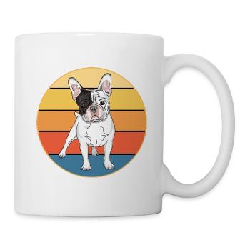 French Bulldog Dog Breed Vintage Retro Sunset - Mug - white - Right