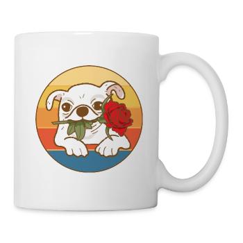 Mignon Chihuahua Dog Breed Vintage Retro Sunset - Mug blanc - blanc - Droite