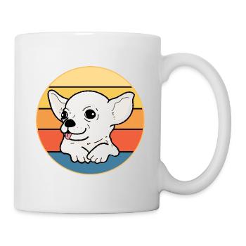 Mignon Chihuahua Dog Breed Vintage Retro Sunset - Mug blanc - blanc - Droite