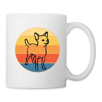 Mignon Chihuahua Dog Breed Vintage Retro Sunset - Mug blanc - blanc - Droite