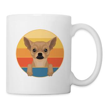 Mignon Chihuahua Dog Breed Vintage Retro Sunset - Mug blanc - blanc - Droite