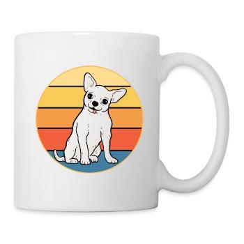 Mignon Chihuahua Dog Breed Vintage Retro Sunset - Mug blanc - blanc - Droite