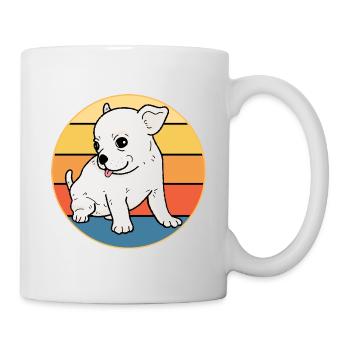 Mignon Chihuahua Dog Breed Vintage Retro Sunset - Mug blanc - blanc - Droite