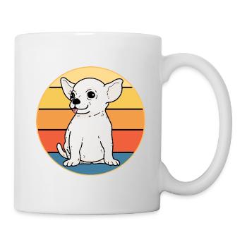 Mignon Chihuahua Dog Breed Vintage Retro Sunset - Mug blanc - blanc - Droite