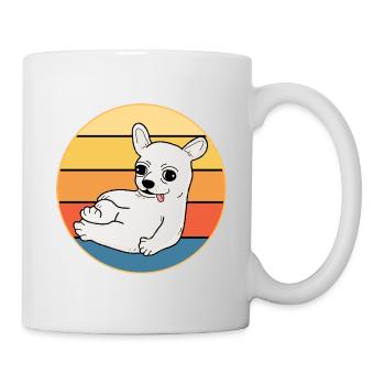 Mignon Chihuahua Dog Breed Vintage Retro Sunset - Mug blanc - blanc - Droite