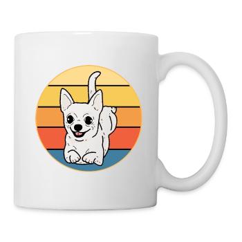 Mignon Chihuahua Dog Breed Vintage Retro Sunset - Mug blanc - blanc - Droite