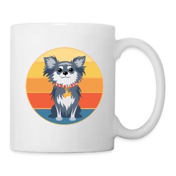 Mignon Chihuahua Dog Breed Vintage Retro Sunset - Mug blanc - blanc - Droite