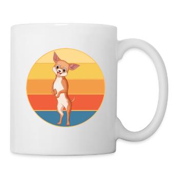 Mignon Chihuahua Dog Breed Vintage Retro Sunset - Mug blanc - blanc - Droite
