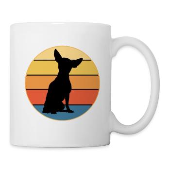 Mignon Chihuahua Dog Breed Vintage Retro Sunset - Mug blanc - blanc - Droite