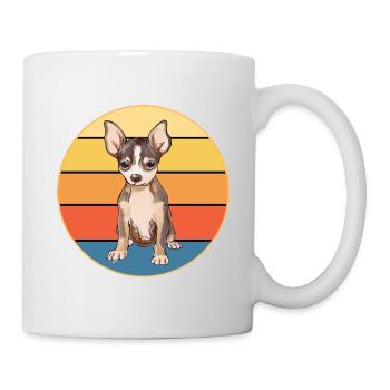 Mignon Chihuahua Dog Breed Vintage Retro Sunset - Mug blanc - blanc - Droite