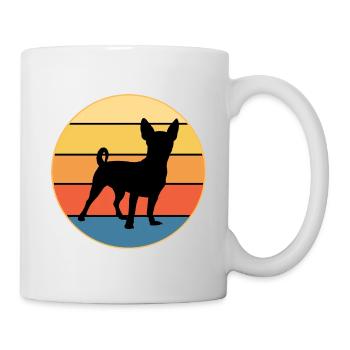 Nette Chihuahua Hunderasse Vintage Retro Sonnenuntergang - Tasse - Weiß - Rechts