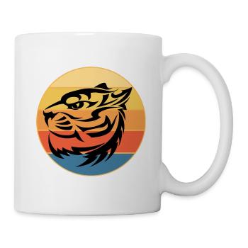 Tiger Big Cat Vintage Retro Sonnenuntergang - Tasse - Weiß - Rechts