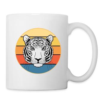 Tiger Big Cat Vintage Retro Sonnenuntergang - Tasse - Weiß - Rechts