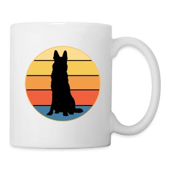 German Shepherd Dog Breed Vintage Retro Sunset - Mug - white - Right