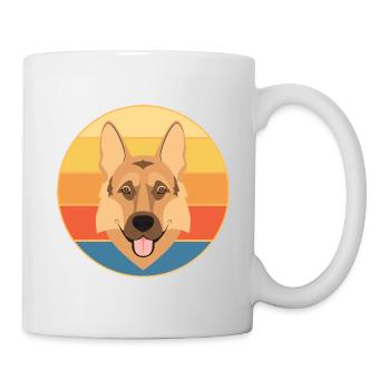 German Shepherd Dog Breed Vintage Retro Sunset - Mug - white - Right
