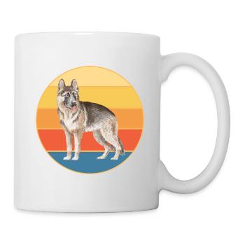 Deutscher Schäferhund Rasse Vintage Retro Sonnenuntergang - Tasse - Weiß - Rechts