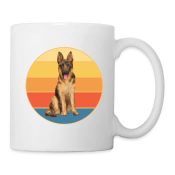 German Shepherd Dog Breed Vintage Retro Sunset - Mug - white - Right