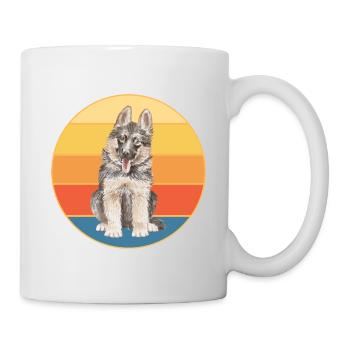 Berger Allemand Race Vintage Rétro Coucher de Soleil - Mug blanc - blanc - Droite